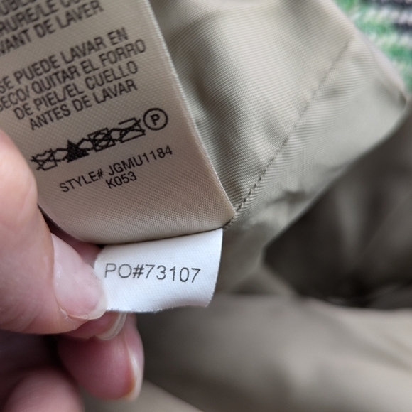 Juicy Couture Y2K Wool Plaid Coat with Faux Fur Collar Belted Gold Buttons Sz P - Picture 16 of 16